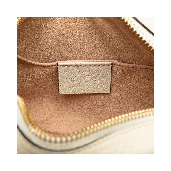 Pre Loved gucci Mini Leather Ophidia Crossbody Women White Crossbody Bags - Picture 5 of 8
